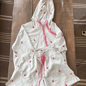 NWT CHERRY TRACK SHORT SET